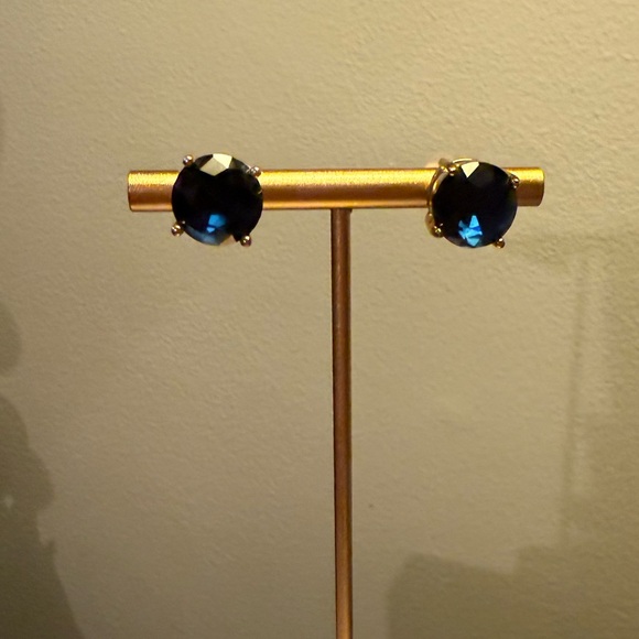 Vintage Y2K KATE SPADE • Navy/Gold Gumdrop Stud Earrings - Picture 6 of 10